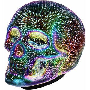 🆕Skull Table Lamp Battery Halloween Decor for Room Gothic Style LED Lamp